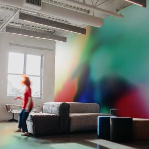 Papel pintado panorámico degradado multicolor colores 150x2…