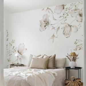 Papel pintado panorámico estilo Azulejos, Beige 225 x 250cm