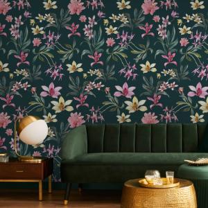 Papel pintado panorámico flores de denise