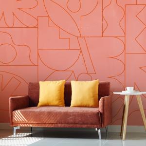 Papel pintado panorámico Fragments, Rosa 340 x 250cm