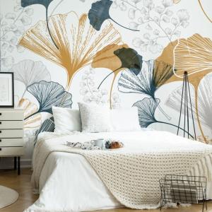 Papel pintado panorámico - Gingko - 5 tiras : 240 x 270 cm