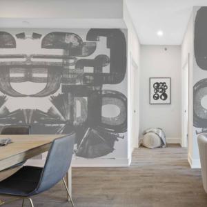 Papel pintado panorámico gráfico gris 375x250cm