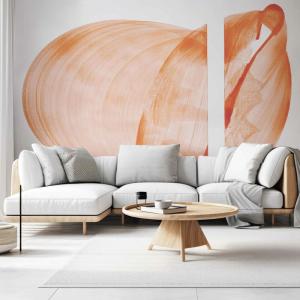 Papel pintado panorámico gráfico, Rojo 225 x 250cm