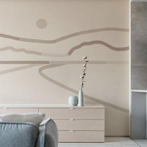 Papel pintado panorámico Horizonte, Beige 225 x 250cm