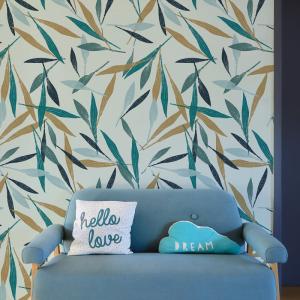 Papel pintado panoramico huellas de plantas, Colores 225 x 2