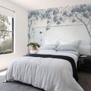 Papel pintado panorámico junto al lago, Azul 450 x 250cm