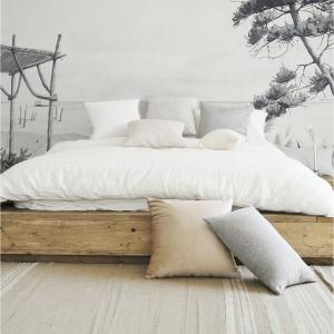 Papel pintado panorámico la cabaña de ostras gris 375x250cm…