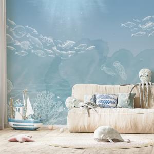 Papel pintado panorámico le grand bleu