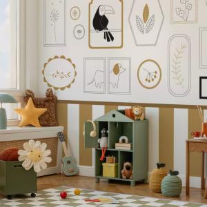 Papel pintado panorámico marcos infantiles, Amarillo 225 x…