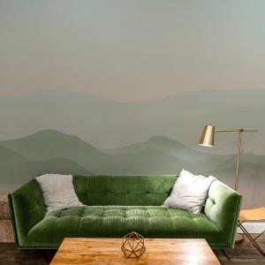 Papel pintado panorámico misty mountains verde 170x250cm