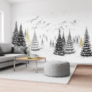 Papel pintado panorámico - Montagne Dorée - 9 tiras : 432 x…