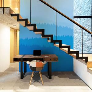 Papel pintado panorámico Montañas Bajas, Azul 170 x 250cm