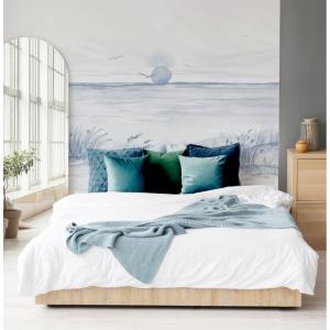 Papel pintado panorámico Paisaje de atardecer, Azul 450 x 2…