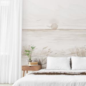 Papel pintado panorámico paisaje de atardecer beige 300x250…