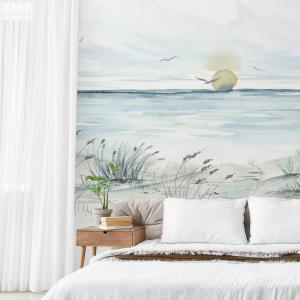 Papel pintado panorámico paisaje de atardecer colores 375x2…