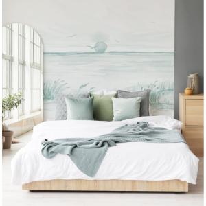 Papel pintado panorámico Paisaje de atardecer, Verde 525 x…