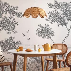 Papel pintado panorámico Paisaje de frente de mar, Gris 225