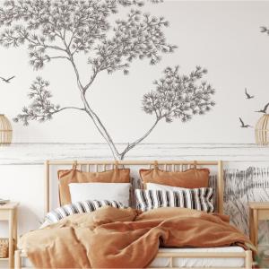 Papel pintado panorámico Paisaje de frente de mar, Marrón 3…