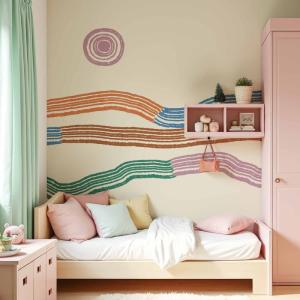 Papel pintado panorámico paisaje gráfico, Colores 525 x 250…