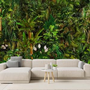 Papel pintado panorámico palma paraíso verde 364x270cm
