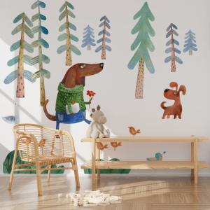 Papel pintado panorámico perros...