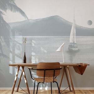 Papel pintado panorámico prendre le large 2 azul 170x250cm