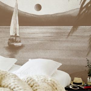 Papel pintado panorámico prendre le large 2 marrón claro 25…