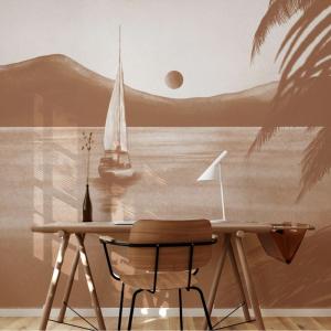 Papel pintado panorámico Prendre le large 2, Marrón oscuro…