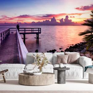 Papel pintado panorámico puesta de sol en miami 364x270cm