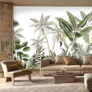 Papel pintado panorámico selva de árboles de cacao 364x270c…