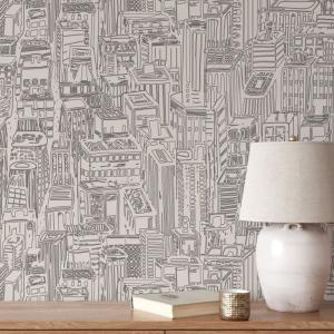 Papel Pintado Rascacielos, papel auténtico, 200x280cm, 8 ho…