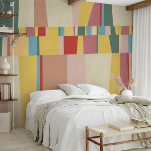 Papel pintado raya de colores 364x270cm