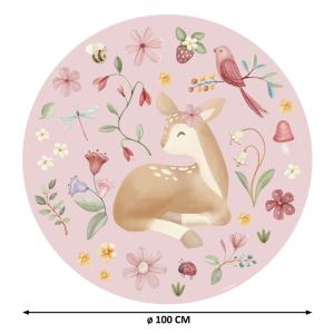 Papel pintado redondo bambi diámetro 100cm Rosa