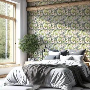 Papel pintado Rosa peonía suave  52x1000cm