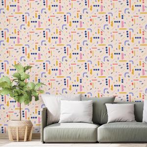 Papel pintado rosado floral simbólico  156x270cm