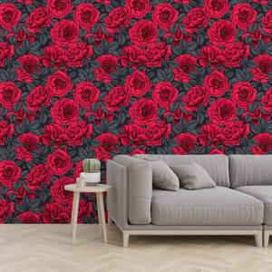 Papel pintado rosas rojas  156x270cm