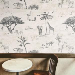 Papel pintado safari en papel ecológico fino,200x280cm,8 ho…