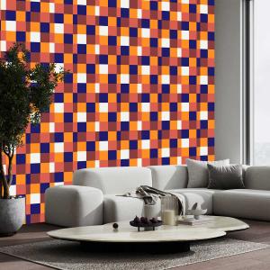 Papel pintado tablero de ajedrez alegre  156x270cm