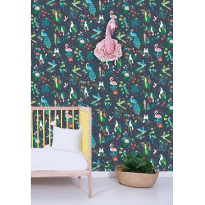 Papel pintado Tropical y pájaros en papel multicolor 50cm x…