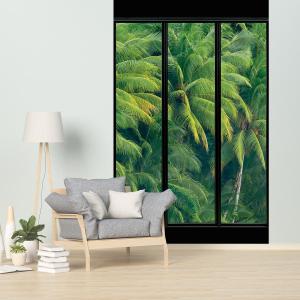 Papel pintado, ventana de bambú. 156x270cm