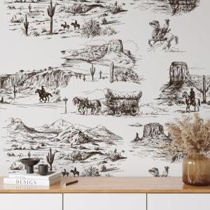 Papel pintado western en papel ecológico fino,200x280cm,8 h…