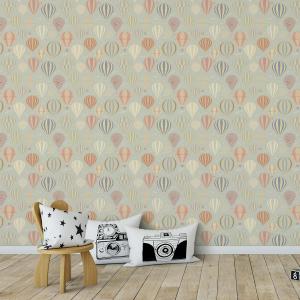 Papel pintadodormitorio infantil globos aerostáticos 156x27…