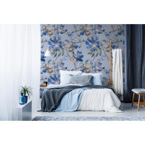 Papel tapiz panorámico floralies bleu 480x270cm