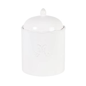 Papelera de baño de loza blanca 17x17x23,5 cm