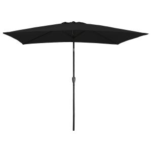 Paraguas recto rectangular 2x3m en aluminio y lona negra