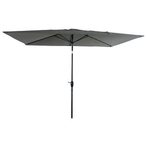 Paraguas recto rectangular 2x3m en aluminio y tejido gris