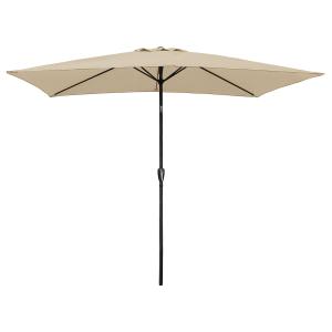 Paraguas recto rectangular 2x3m en aluminio y tela beige