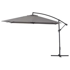 Parasol aluminium gris 298 x 298 x 253 cm