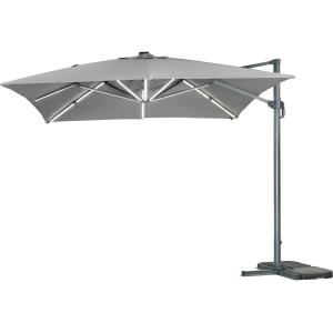 Parasol aluminium gris 300 x 300 x 290 cm