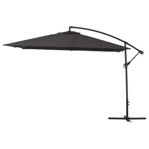 Parasol aluminium negro 298 x 298 x 253 cm